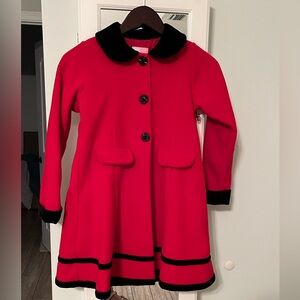 Sophie Rose girls red 3 button pea coat, size 8